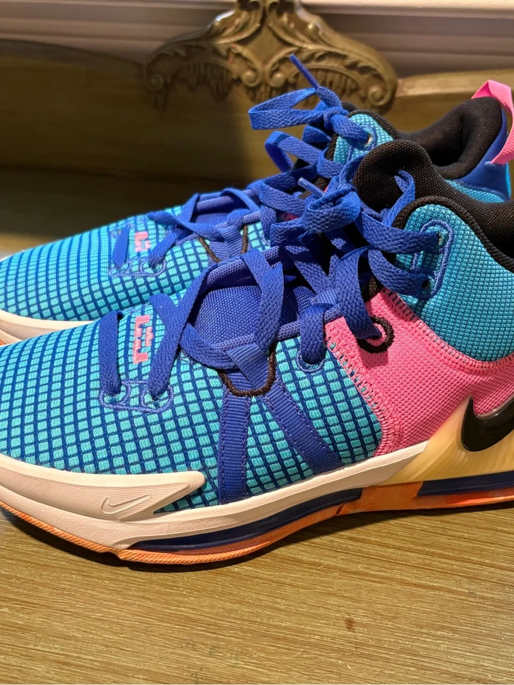 Nike Youth Blue and Pink Athletic Sneakers